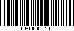 Código de barras (EAN, GTIN, SKU, ISBN): '0051000000231'