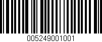 Código de barras (EAN, GTIN, SKU, ISBN): '005249001001'
