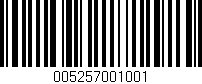 Código de barras (EAN, GTIN, SKU, ISBN): '005257001001'