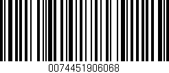 Código de barras (EAN, GTIN, SKU, ISBN): '0074451906068'