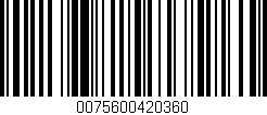 Código de barras (EAN, GTIN, SKU, ISBN): '0075600420360'
