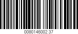 Código de barras (EAN, GTIN, SKU, ISBN): '0080146002.37'