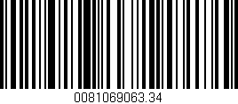 Código de barras (EAN, GTIN, SKU, ISBN): '0081069063.34'