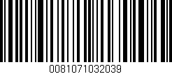 Código de barras (EAN, GTIN, SKU, ISBN): '0081071032039'