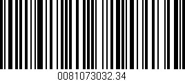 Código de barras (EAN, GTIN, SKU, ISBN): '0081073032.34'