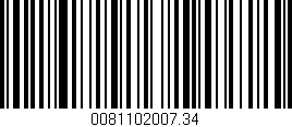 Código de barras (EAN, GTIN, SKU, ISBN): '0081102007.34'