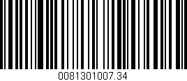 Código de barras (EAN, GTIN, SKU, ISBN): '0081301007.34'