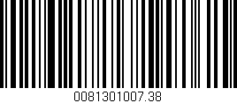 Código de barras (EAN, GTIN, SKU, ISBN): '0081301007.38'