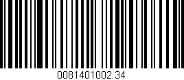 Código de barras (EAN, GTIN, SKU, ISBN): '0081401002.34'