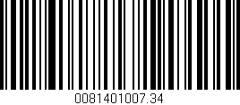 Código de barras (EAN, GTIN, SKU, ISBN): '0081401007.34'