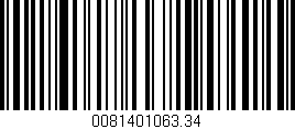 Código de barras (EAN, GTIN, SKU, ISBN): '0081401063.34'