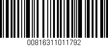 Código de barras (EAN, GTIN, SKU, ISBN): '00816311011792'