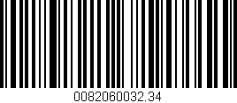 Código de barras (EAN, GTIN, SKU, ISBN): '0082060032.34'