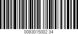 Código de barras (EAN, GTIN, SKU, ISBN): '0083015002.34'