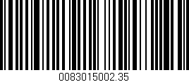 Código de barras (EAN, GTIN, SKU, ISBN): '0083015002.35'