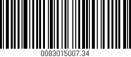 Código de barras (EAN, GTIN, SKU, ISBN): '0083015007.34'