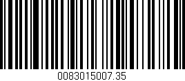 Código de barras (EAN, GTIN, SKU, ISBN): '0083015007.35'