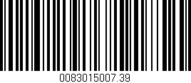 Código de barras (EAN, GTIN, SKU, ISBN): '0083015007.39'