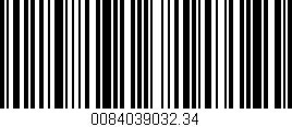Código de barras (EAN, GTIN, SKU, ISBN): '0084039032.34'