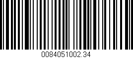 Código de barras (EAN, GTIN, SKU, ISBN): '0084051002.34'