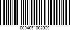 Código de barras (EAN, GTIN, SKU, ISBN): '0084051002039'