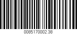 Código de barras (EAN, GTIN, SKU, ISBN): '0085170002.38'