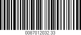 Código de barras (EAN, GTIN, SKU, ISBN): '0087012032.33'