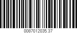 Código de barras (EAN, GTIN, SKU, ISBN): '0087012035.37'