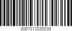 Código de barras (EAN, GTIN, SKU, ISBN): '0087012035039'