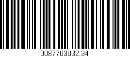 Código de barras (EAN, GTIN, SKU, ISBN): '0087703032.34'