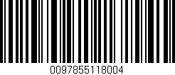 Código de barras (EAN, GTIN, SKU, ISBN): '0097855118004'