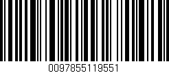Código de barras (EAN, GTIN, SKU, ISBN): '0097855119551'