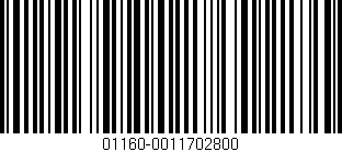 Código de barras (EAN, GTIN, SKU, ISBN): '01160-0011702800'