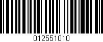 Código de barras (EAN, GTIN, SKU, ISBN): '012551010'