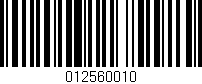 Código de barras (EAN, GTIN, SKU, ISBN): '012560010'