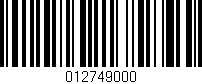 Código de barras (EAN, GTIN, SKU, ISBN): '012749000'