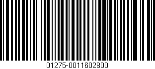 Código de barras (EAN, GTIN, SKU, ISBN): '01275-0011602800'