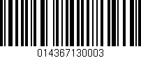 Código de barras (EAN, GTIN, SKU, ISBN): '014367130003'