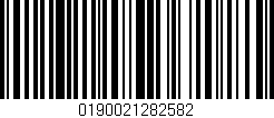 Código de barras (EAN, GTIN, SKU, ISBN): '0190021282582'