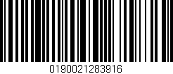 Código de barras (EAN, GTIN, SKU, ISBN): '0190021283916'