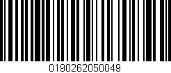 Código de barras (EAN, GTIN, SKU, ISBN): '0190262050049'