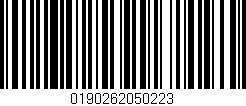 Código de barras (EAN, GTIN, SKU, ISBN): '0190262050223'