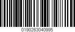 Código de barras (EAN, GTIN, SKU, ISBN): '0190263040995'