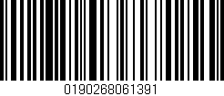 Código de barras (EAN, GTIN, SKU, ISBN): '0190268061391'
