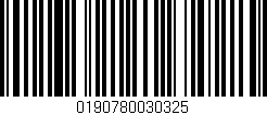 Código de barras (EAN, GTIN, SKU, ISBN): '0190780030325'