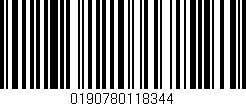 Código de barras (EAN, GTIN, SKU, ISBN): '0190780118344'