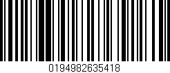 Código de barras (EAN, GTIN, SKU, ISBN): '0194982635418'