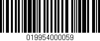 Código de barras (EAN, GTIN, SKU, ISBN): '019954000059'