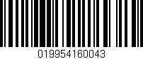 Código de barras (EAN, GTIN, SKU, ISBN): '019954160043'
