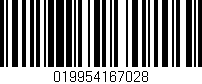 Código de barras (EAN, GTIN, SKU, ISBN): '019954167028'